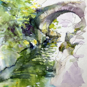 Saturday 2nd May - "Rustic Ruins" pen & wash Landscape