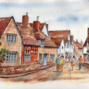 Sat 14th Nov - Village Scene in pen & wash